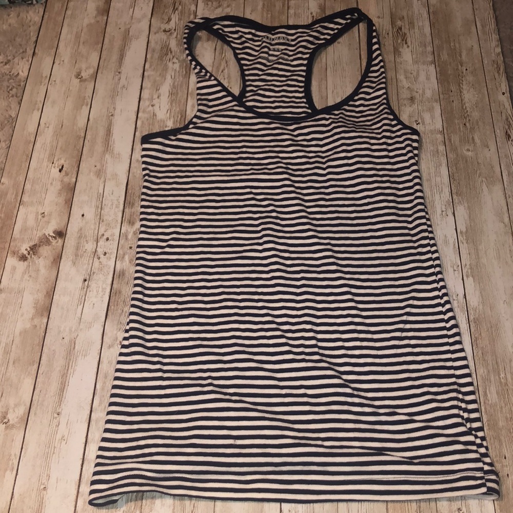 3/15$ navy and white striped Tank top